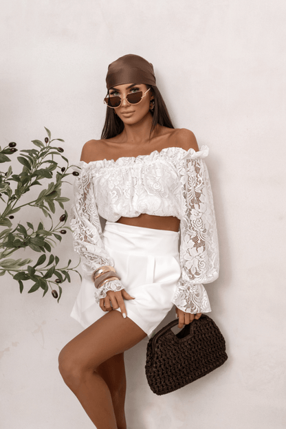 Дамска блуза MIA тип „испанка“ от дантела - екрю LaBalancia Roberto Fashion Store Set 5907378521579 S