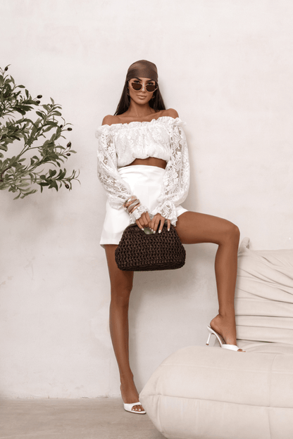 Дамска блуза MIA тип „испанка“ от дантела - екрю LaBalancia Roberto Fashion Store Set 5907378521562 M