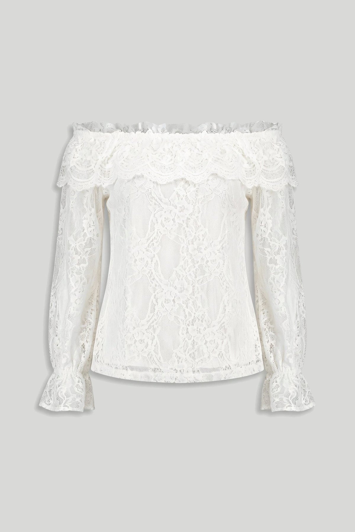 Дамска блуза MIA тип „испанка“ от дантела - екрю LaBalancia Roberto Fashion Store Shirt 5907378521579 S