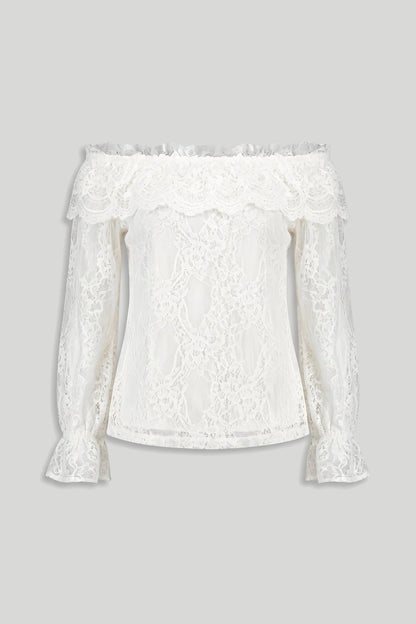 Дамска блуза MIA тип „испанка“ от дантела - екрю LaBalancia Roberto Fashion Store Shirt 5907378521579 S