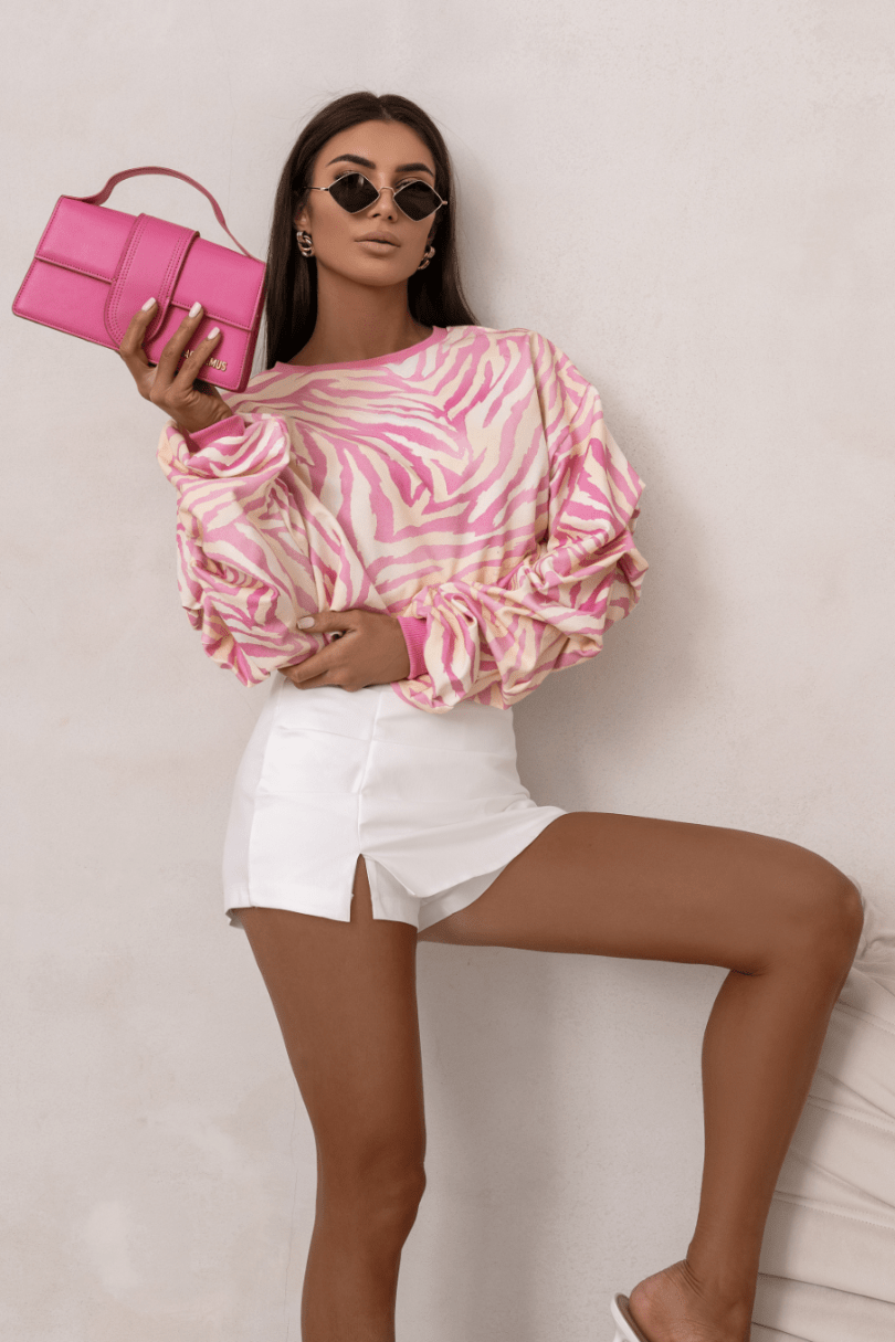 Дамска блуза REMY - принт розова зебра LaBalancia Roberto Fashion Store Set 5907378521395 UNI