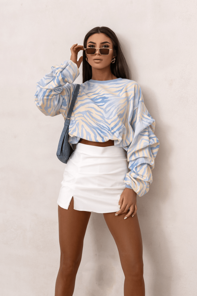 Дамска блуза REMY с принт „Синя зебра“ LaBalancia Roberto Fashion Store Set 5907378521357 UNI