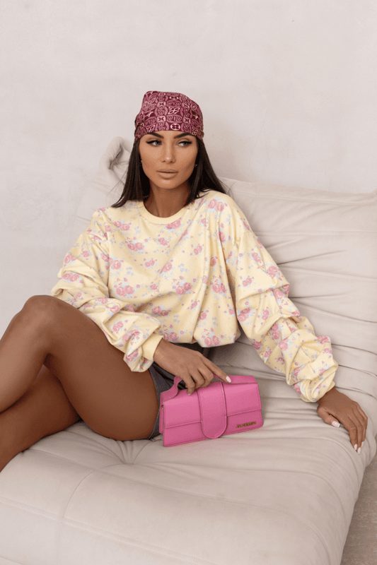 Дамска блуза REMY с принт жълти цветя - жълта LaBalancia Roberto Fashion Store Set 5907378521371 UNI