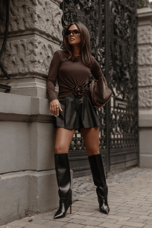 Дамска блуза ROSIE – кафява, елегантен модел LaBalancia Roberto Fashion Store Set 5907378525409 XS