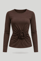 Blouse femme ROSIE – marron, modèle élégant
