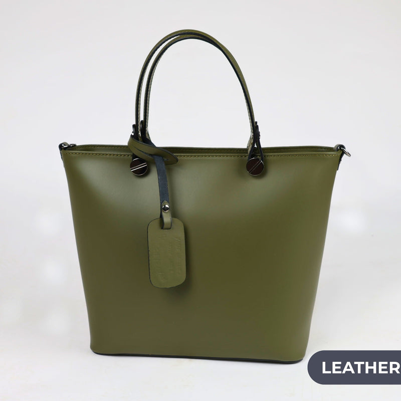 Women's Genuine Leather Bag, Dark Green