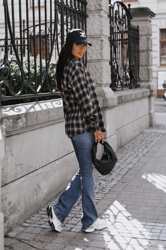Cămașă de damă din flanel BLINK în negru și roz LaBalancia Roberto Fashion Store One piece 5907378527519 UNI