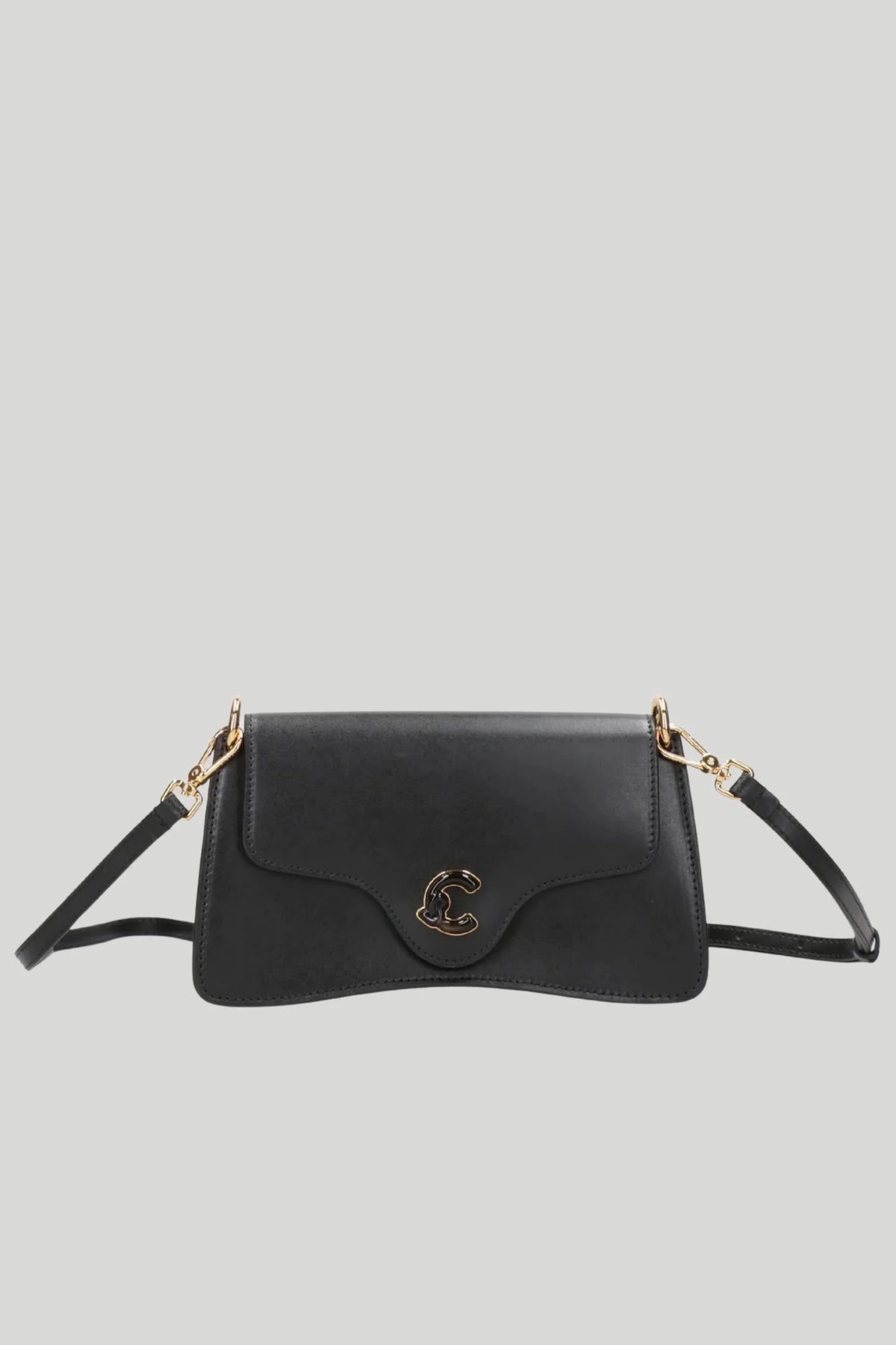 Дамска кожена чанта през рамо Coccinelle C-ME Calf & Marble, черна Coccinelle Roberto Fashion Store Bag E5U4G270101-001-TU One Size