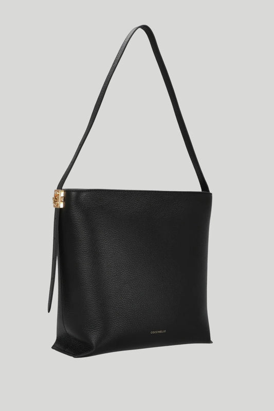 Дамска кожена чанта през рамо Coccinelle C-ME Lock, черна Coccinelle Roberto Fashion Store Bag E1U4K130201-001-TU One Size