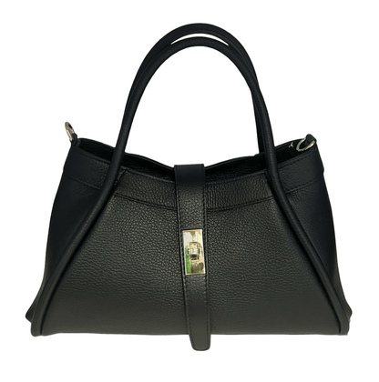 Damska skórzana torba z długimi uchwytami w kolorze czarnym - skóra naturalna Dollaro Roberto&Co Roberto Fashion Store Bag AVI2009BAGBLKTOT One Size INTL