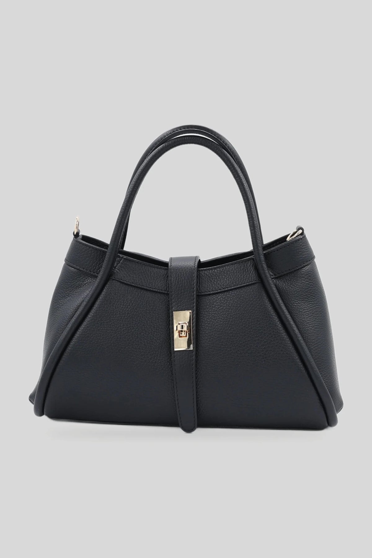 Damska skórzana torba z długimi uchwytami w kolorze czarnym - skóra naturalna Dollaro Roberto&Co Roberto Fashion Store Bag AVI2009BAGBLKTOT One Size INTL