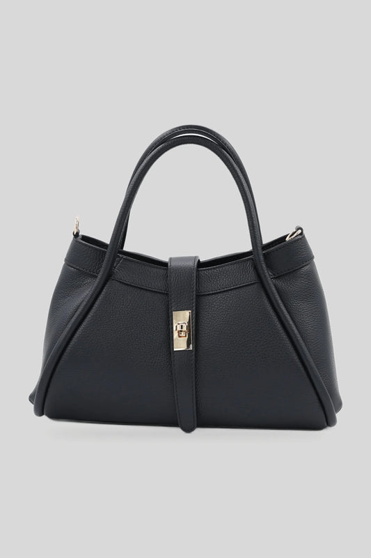 Дамска кожена чанта с дълги дръжки в черно - естествена кожа Dollaro Roberto&Co Roberto Fashion Store Bag AVI2009BAGBLKTOT One Size INTL