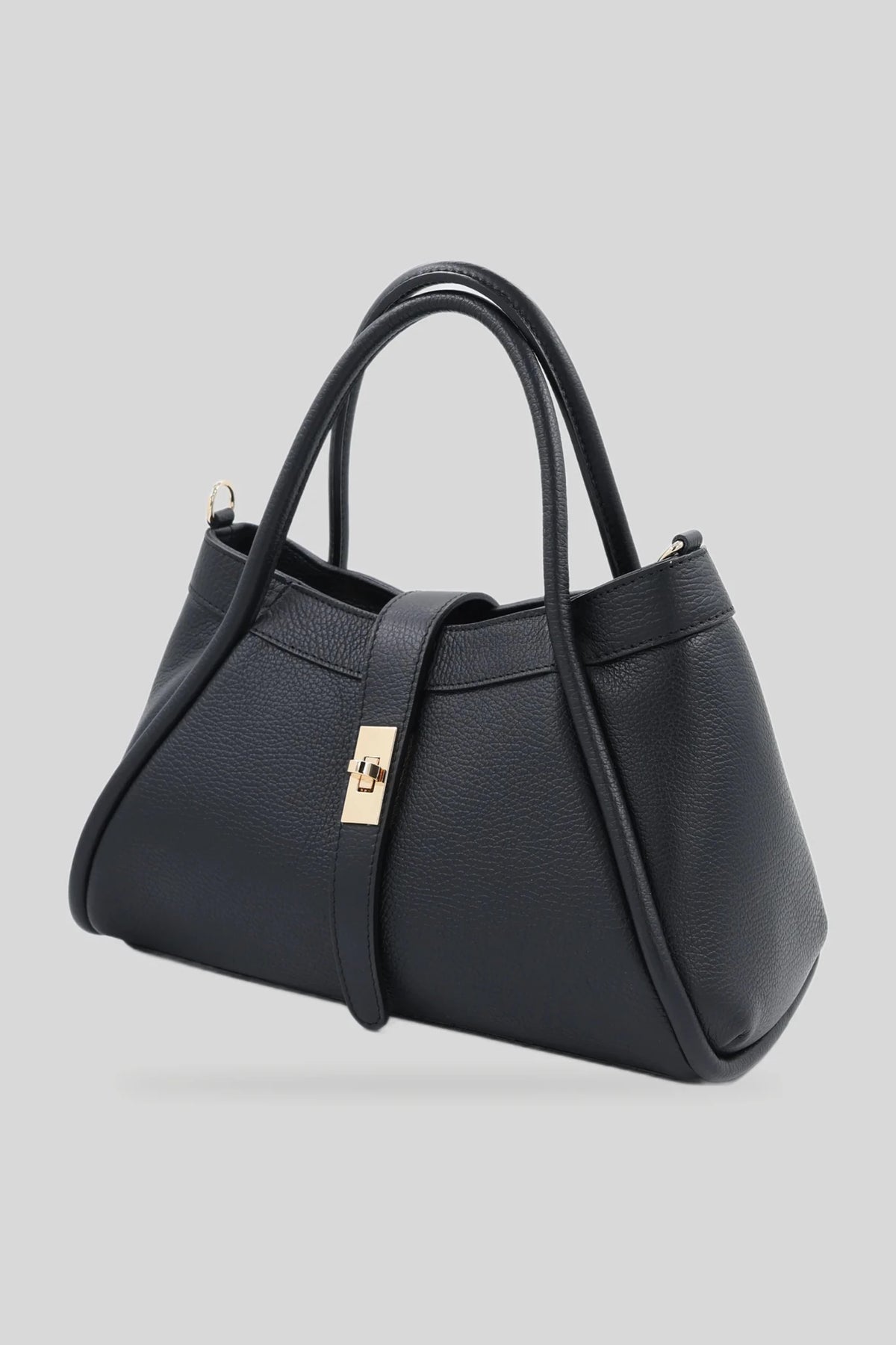 Damska skórzana torba z długimi uchwytami w kolorze czarnym - skóra naturalna Dollaro Roberto&Co Roberto Fashion Store Bag AVI2009BAGBLKTOT One Size INTL