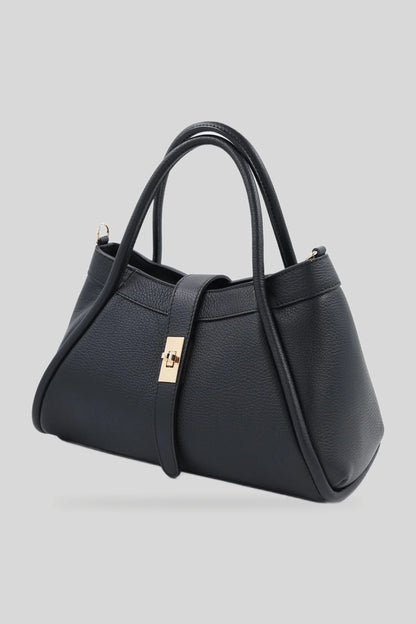 Damska skórzana torba z długimi uchwytami w kolorze czarnym - skóra naturalna Dollaro Roberto&Co Roberto Fashion Store Bag AVI2009BAGBLKTOT One Size INTL