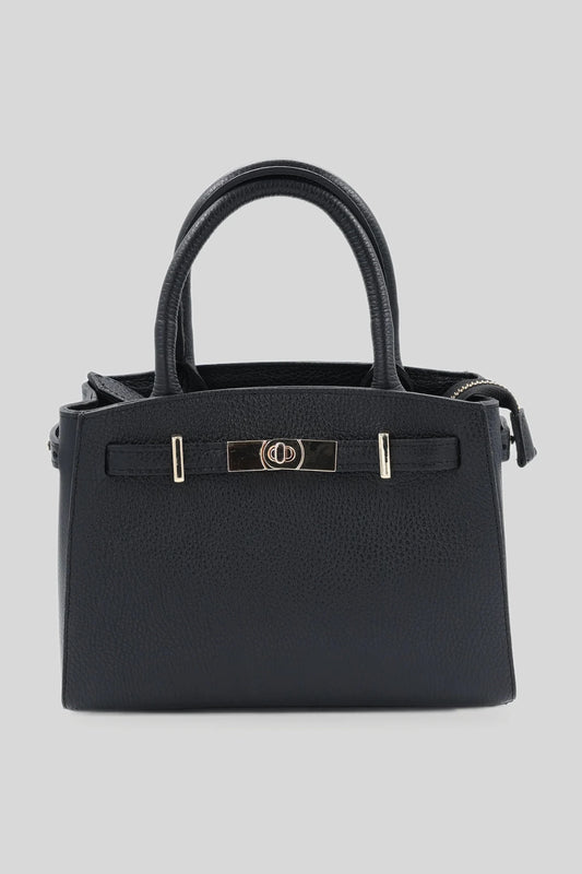 Дамска кожена чанта с колан и катарама в черно - естествена кожа Dollaro Roberto&Co Roberto Fashion Store Bag AVI1609BAGBLKTOT One Size INTL