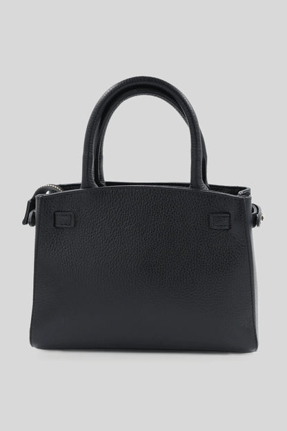 Damska skórzana torebka z paskiem i klamrą w kolorze czarnym - skóra naturalna Dollaro Roberto&Co Roberto Fashion Store Bag AVI1609BAGBLKTOT One Size INTL