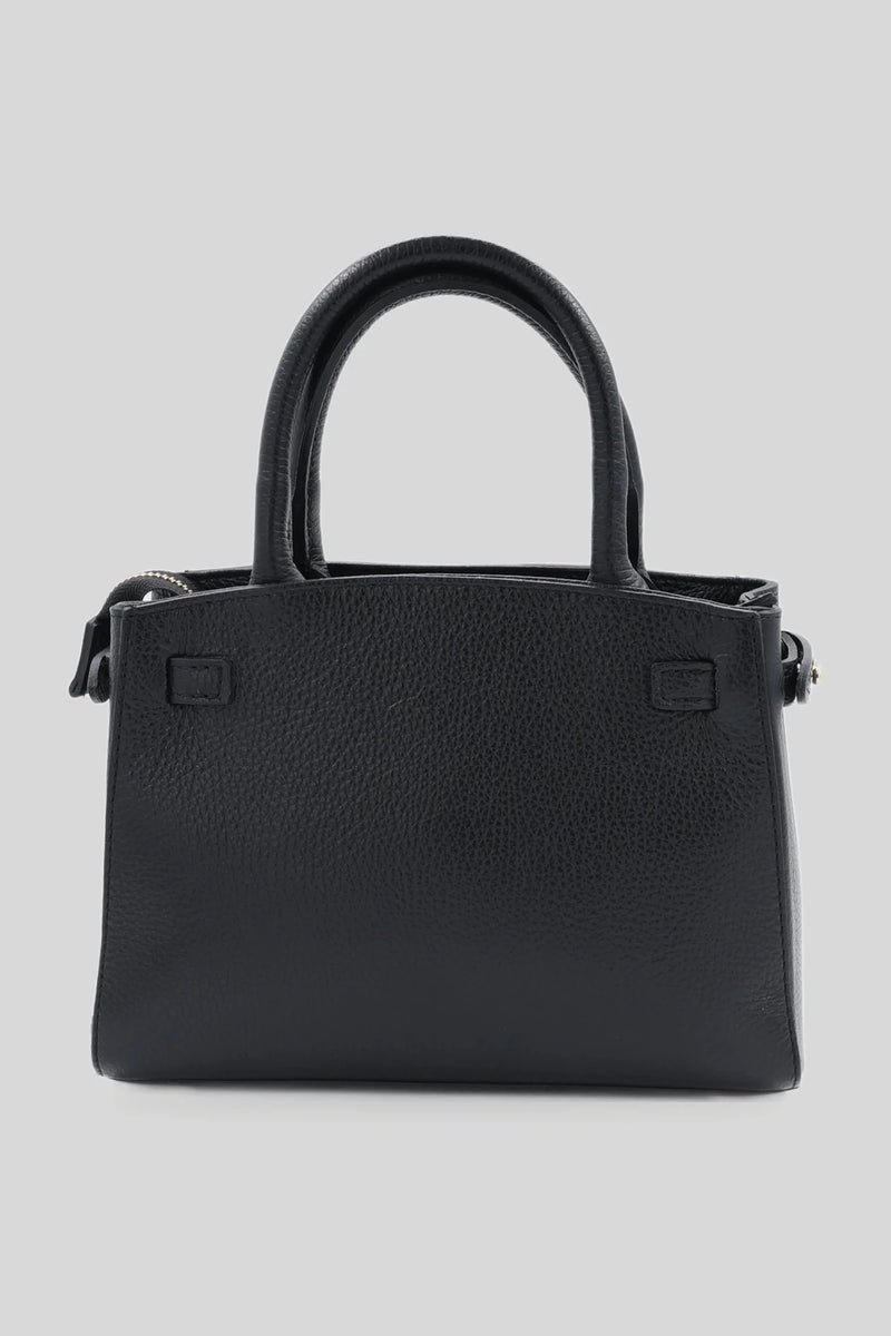 Bolsa de cuero para mujer con cinturón y hebilla en negro - cuero natural Dollaro