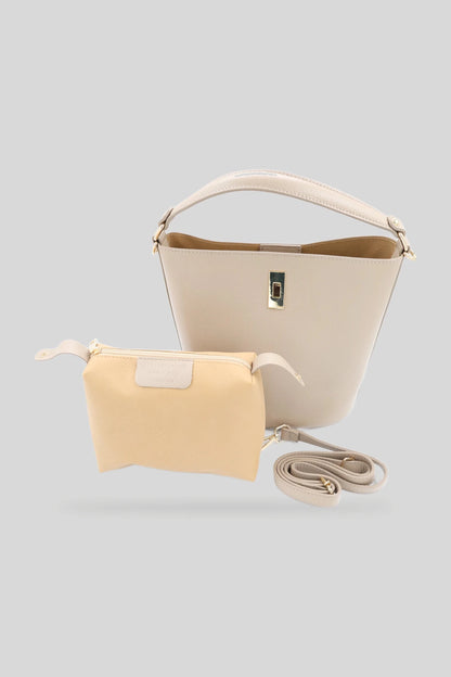 Damska skórzana torba typu worek w kolorze beżowym - skóra naturalna Dollaro Roberto&Co Roberto Fashion Store Bag AVI2109BAGBEIBCK One Size INTL