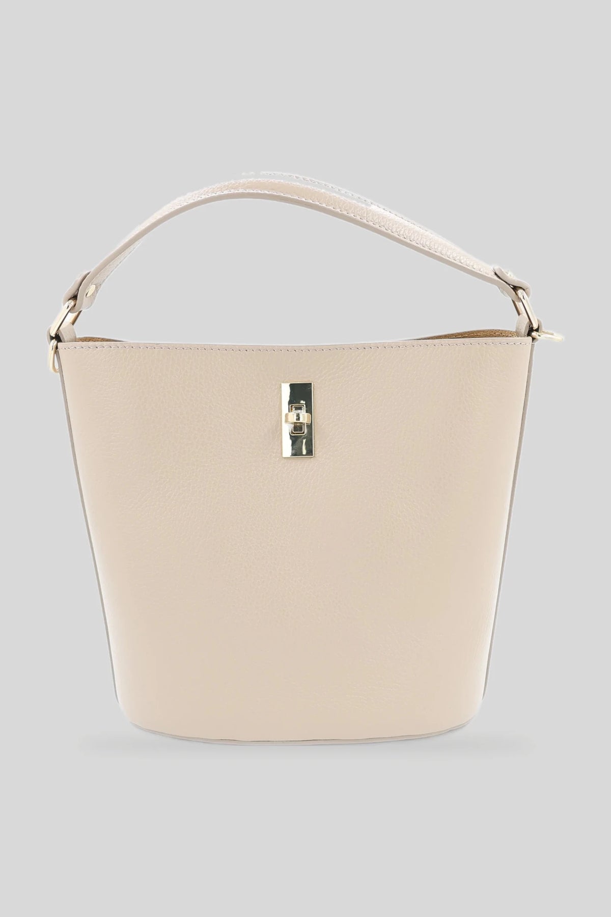 Damska skórzana torba typu worek w kolorze beżowym - skóra naturalna Dollaro Roberto&Co Roberto Fashion Store Bag AVI2109BAGBEIBCK One Size INTL