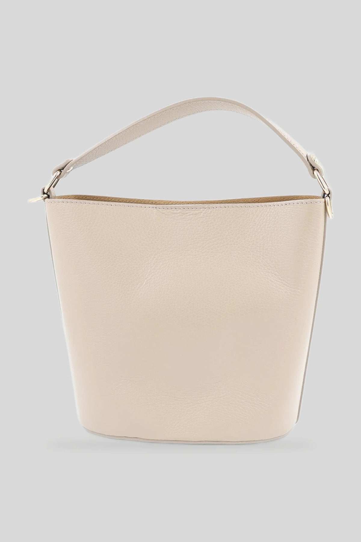 Damska skórzana torba typu worek w kolorze beżowym - skóra naturalna Dollaro Roberto&Co Roberto Fashion Store Bag AVI2109BAGBEIBCK One Size INTL