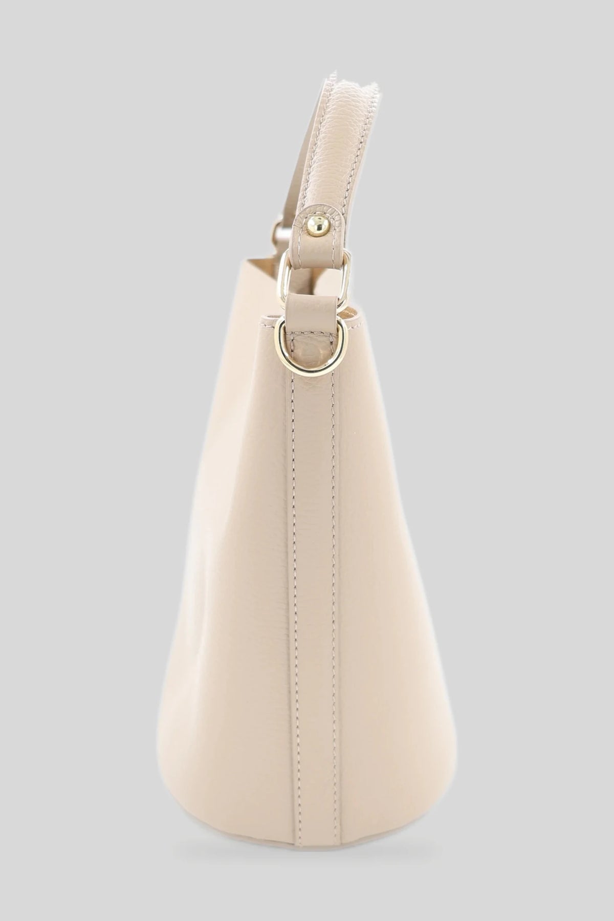 Damska skórzana torba typu worek w kolorze beżowym - skóra naturalna Dollaro Roberto&Co Roberto Fashion Store Bag AVI2109BAGBEIBCK One Size INTL