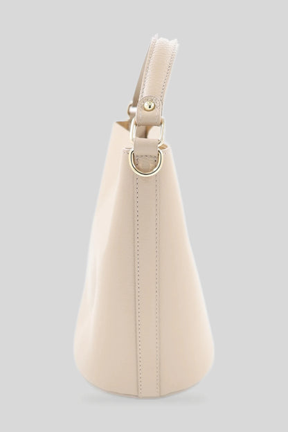 Damska skórzana torba typu worek w kolorze beżowym - skóra naturalna Dollaro Roberto&Co Roberto Fashion Store Bag AVI2109BAGBEIBCK One Size INTL