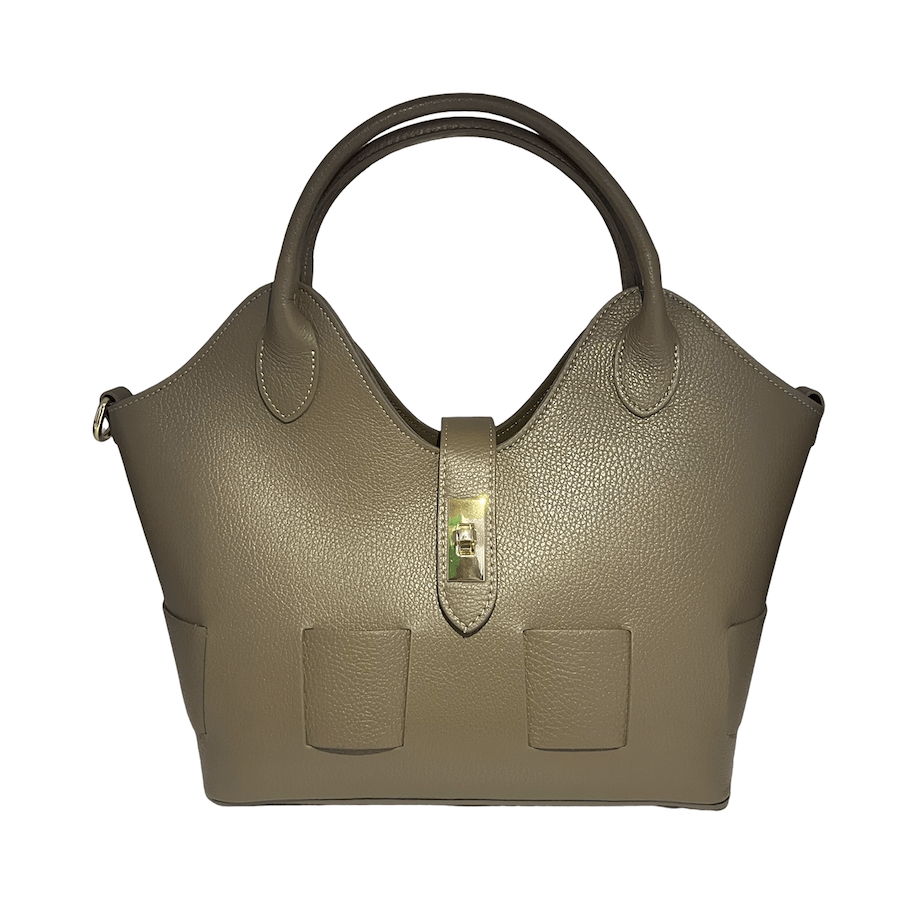 Дамска кожена чанта тип шопър в бежово - естествена кожа Dollaro Roberto&Co Roberto Fashion Store Bag AVI1909BAGBEITOT One Size INTL