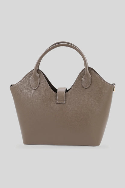 Damska skórzana torba typu shopper w beżowym kolorze - skóra naturalna Dollaro Roberto&Co Roberto Fashion Store Bag AVI1909BAGBEITOT One Size INTL