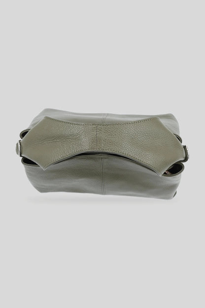 Damska skórzana torebka typu hobo w kolorze zielonym - skóra naturalna Dollaro Roberto&Co Roberto Fashion Store Bag AVI1809BAGGRNHOB One Size INTL