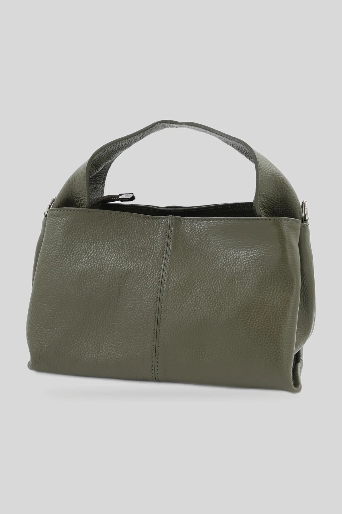 Damska skórzana torebka typu hobo w kolorze zielonym - skóra naturalna Dollaro Roberto&Co Roberto Fashion Store Bag AVI1809BAGGRNHOB One Size INTL