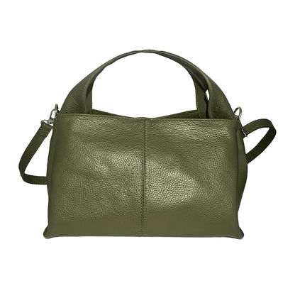 Damska skórzana torebka typu hobo w kolorze zielonym - skóra naturalna Dollaro Roberto&Co Roberto Fashion Store Bag AVI1809BAGGRNHOB One Size INTL