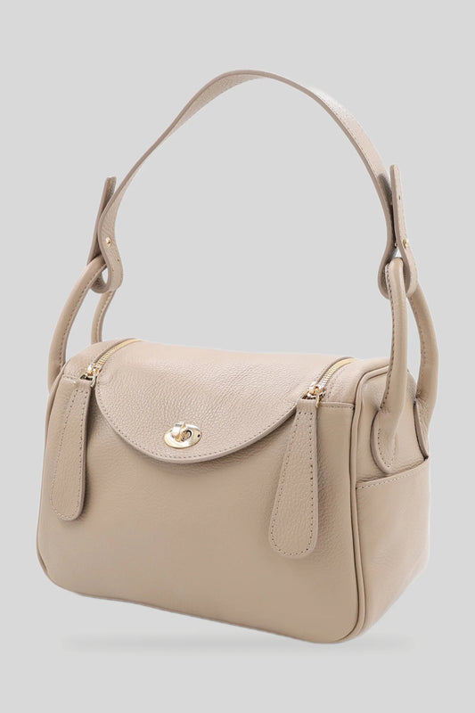 Дамска кожена чанта за рамо в бежово - естествена кожа Dollaro Roberto&Co Roberto Fashion Store Bag AVI1109BAGBEICRS One Size INTL