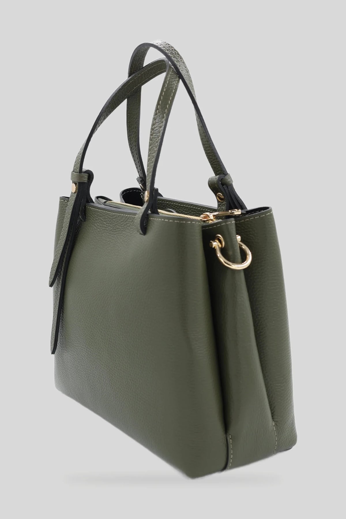 Mała damska skórzana torba typu shopper w kolorze brązowym - skóra naturalna Dollaro Roberto&Co Roberto Fashion Store Bag AVI1709BAGBRWTOT One Size INTL