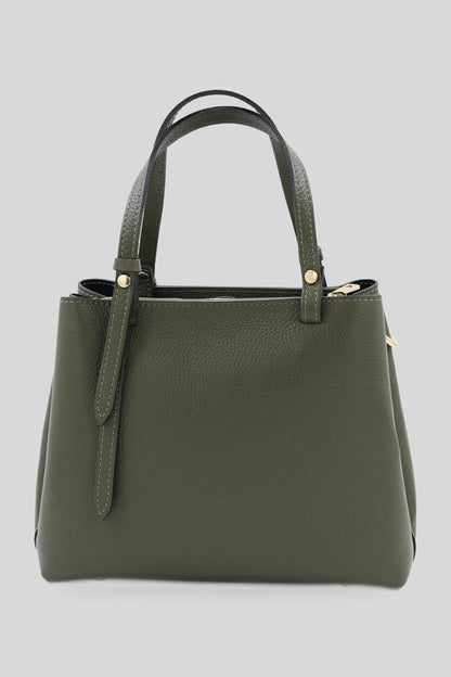 Mała damska skórzana torba typu shopper w kolorze brązowym - skóra naturalna Dollaro Roberto&Co Roberto Fashion Store Bag AVI1709BAGBRWTOT One Size INTL