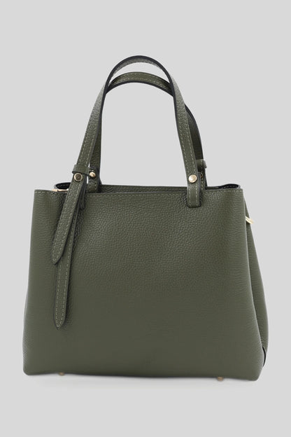 Mała damska skórzana torba typu shopper w kolorze brązowym - skóra naturalna Dollaro Roberto&Co Roberto Fashion Store Bag AVI1709BAGBRWTOT One Size INTL