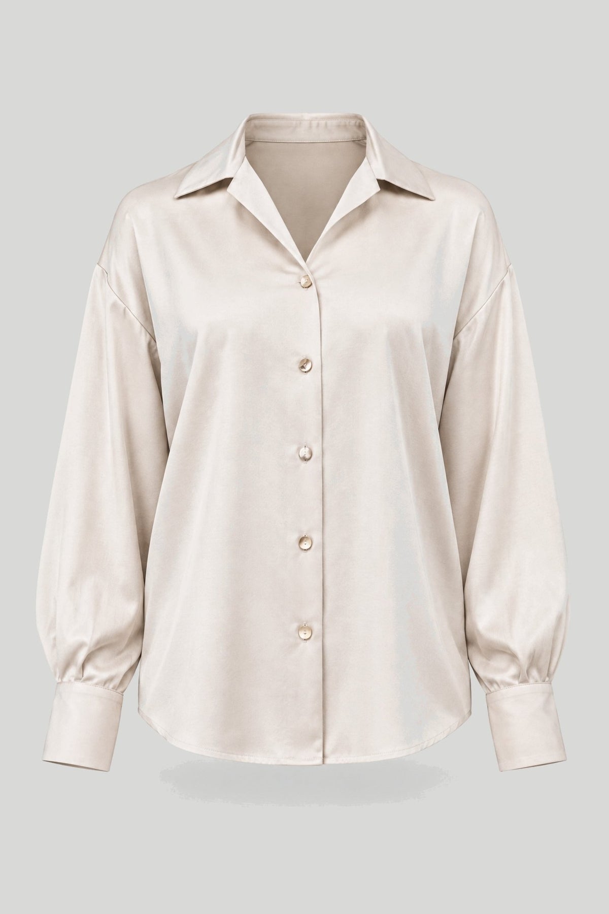Дамска сатенена риза MADDIE – Беж, елегантен кежуал стил LaBalancia Roberto Fashion Store Shirt 5907378517947 S