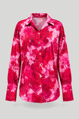 Camicia da donna in raso MADDIE – Very Pink