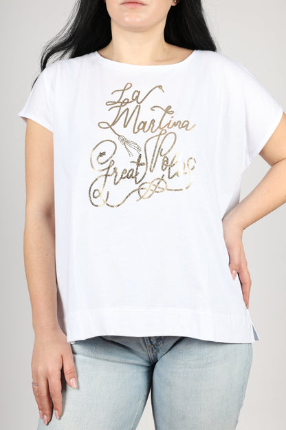 Дамска Тениска, Бял Roberto Fashion Store T-shirt XWR008JS31700001 White XL