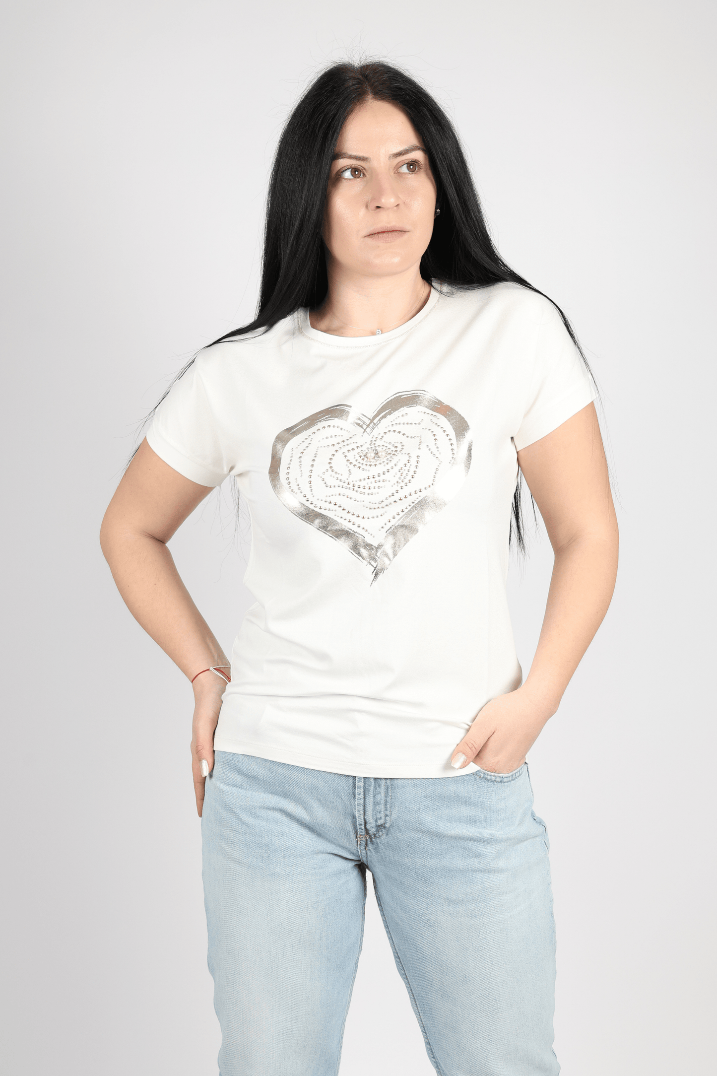 Дамска Тениска, Бял Roberto Fashion Store T-shirt FETHWH03S S - M White