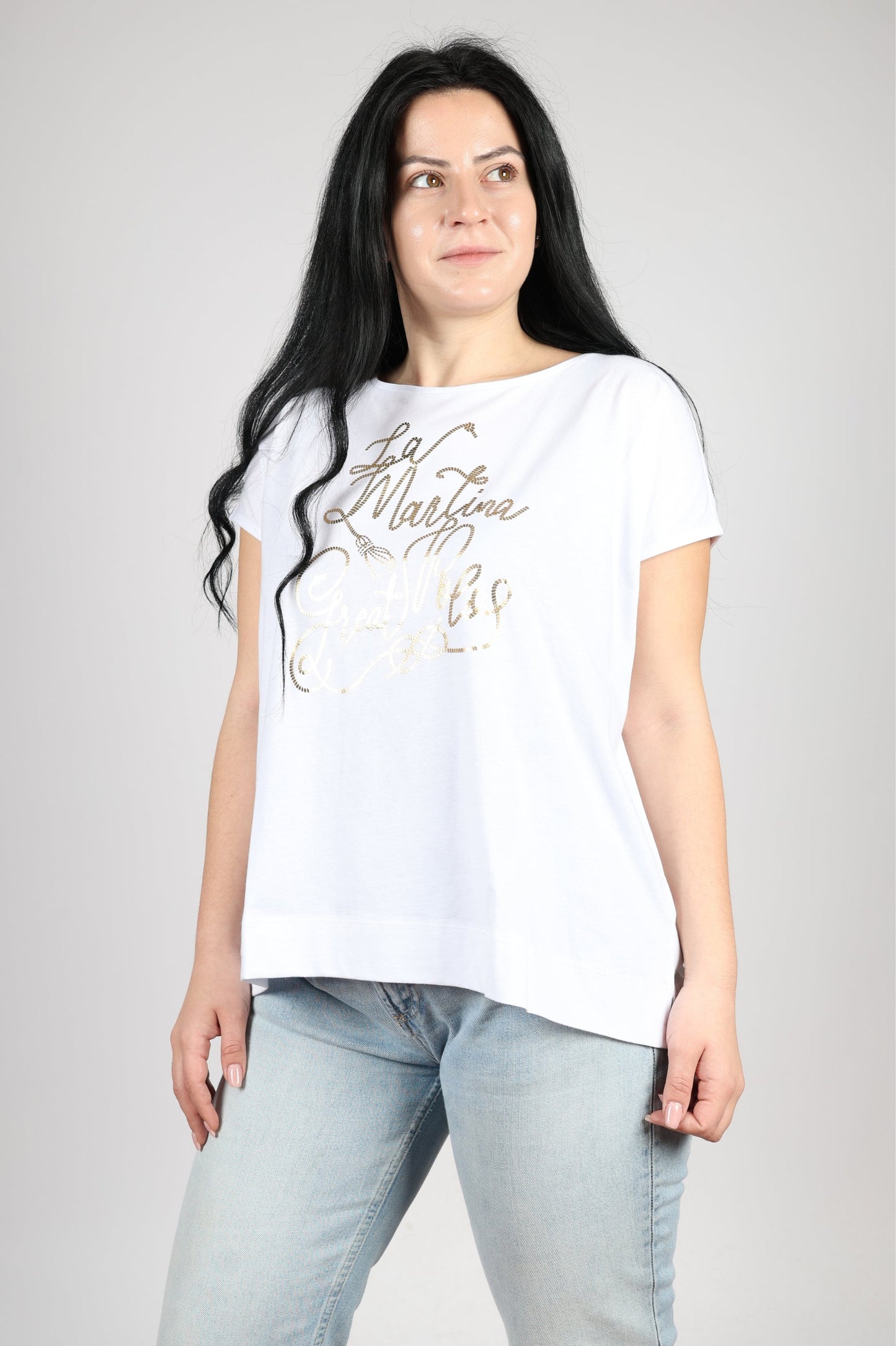 Дамска Тениска, Бял Roberto Fashion Store T-shirt XWR008JS31700001 White XL