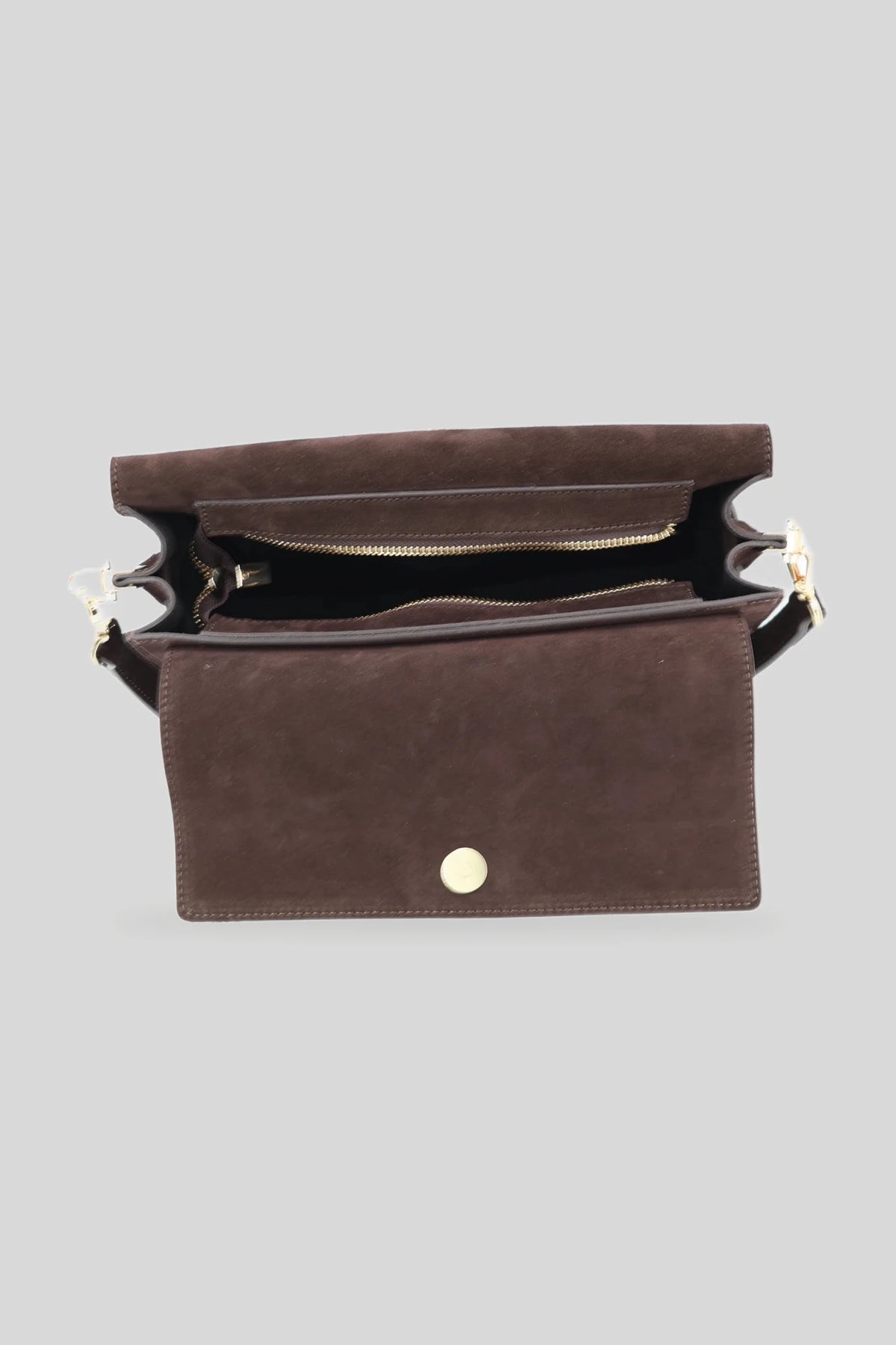 Damen-Umhängetasche aus Veloursleder in Dunkelbraun - echtes Leder Roberto&Co Roberto Fashion Store Bag AVI1209BAGBRWCRS One Size INTL