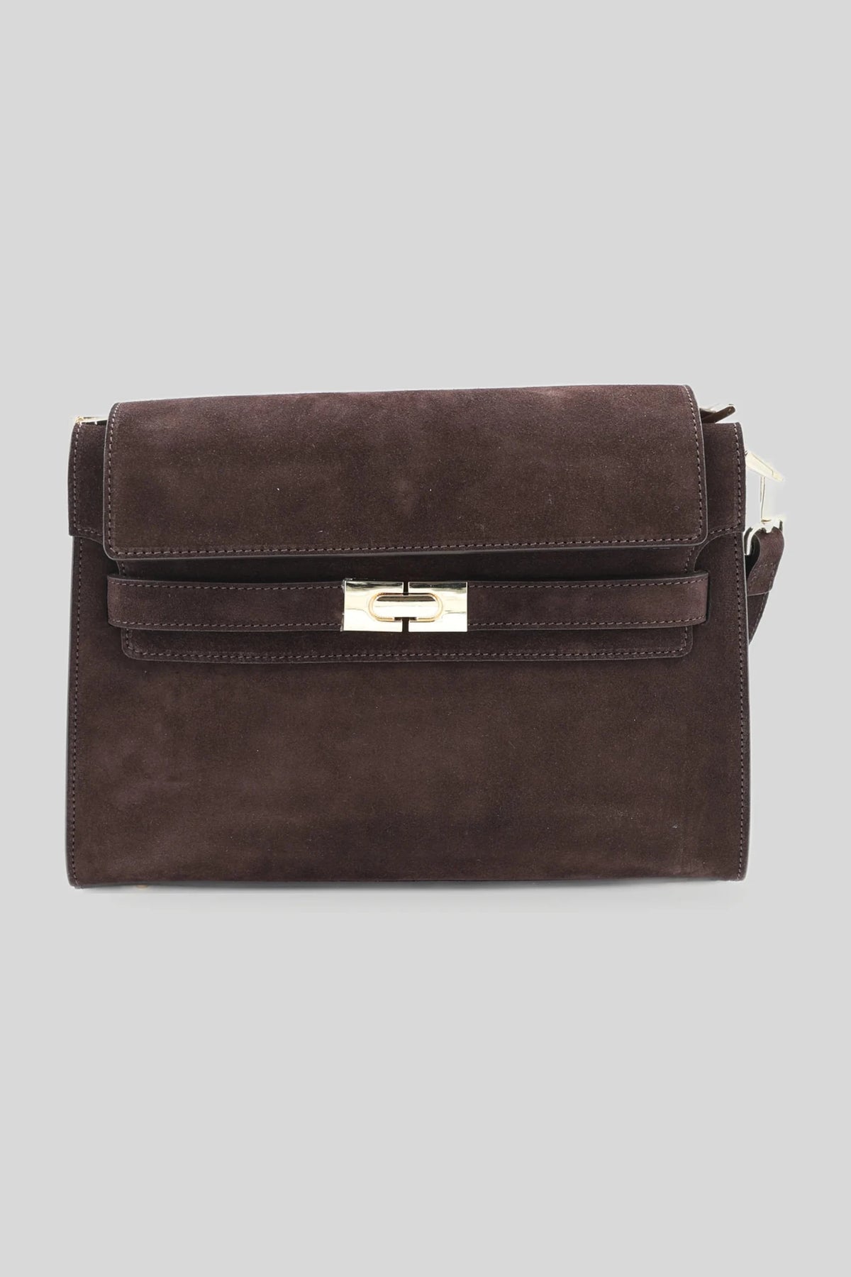 Damen-Umhängetasche aus Veloursleder in Dunkelbraun - echtes Leder Roberto&Co Roberto Fashion Store Bag AVI1209BAGBRWCRS One Size INTL