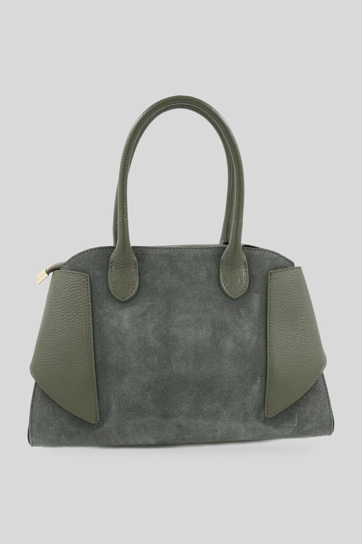 Geantă de damă din piele întoarsă, cu mânere scurte, maro - piele naturală Roberto&Co Roberto Fashion Store Bag AVI0809BAGBRWTOP One Size INTL
