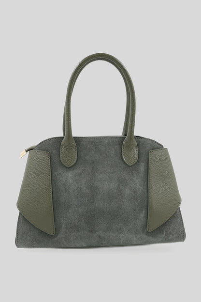 Geantă de damă din piele întoarsă, cu mânere scurte, maro - piele naturală Roberto&Co Roberto Fashion Store Bag AVI0809BAGBRWTOP One Size INTL