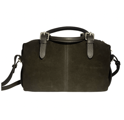 Дамска велурена чанта тип боулинг в тъмнокафяво - естествена кожа Roberto&Co Roberto Fashion Store Bag AVI2209BAGBRWBWL One Size INTL