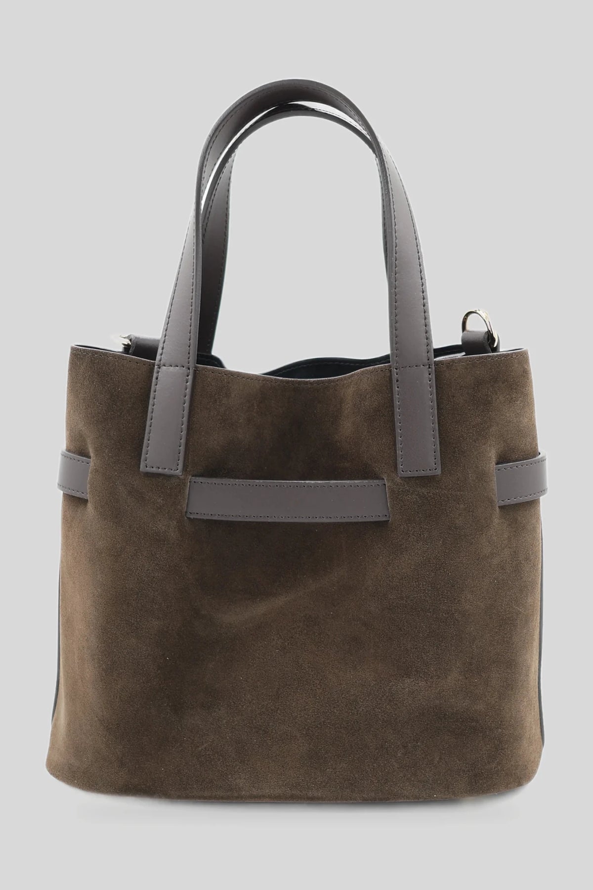 Дамска велурена чанта тип шопър в маслинено зелено - естествена кожа Roberto&Co Roberto Fashion Store Bag AVI0709BAGGRNTOT One Size INTL