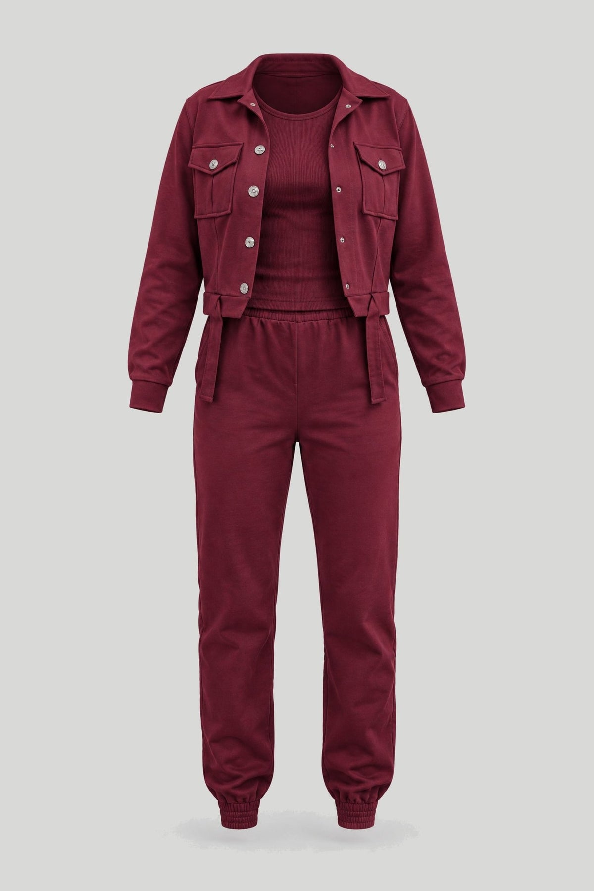 Дамски 3-частен спортен комплект Milano, бордо, 100% памук LaBalancia Roberto Fashion Store Set 5907378523900 XS/S