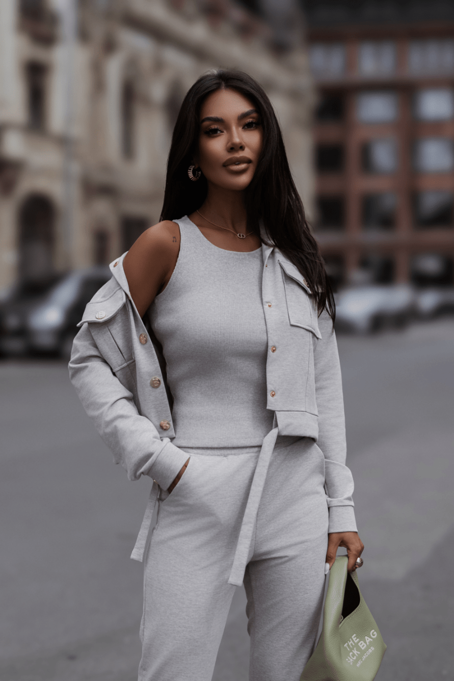 Дамски 3-частен спортен комплект Milano, меланж бежов LaBalancia Roberto Fashion Store Set 5907378523825 XS/S