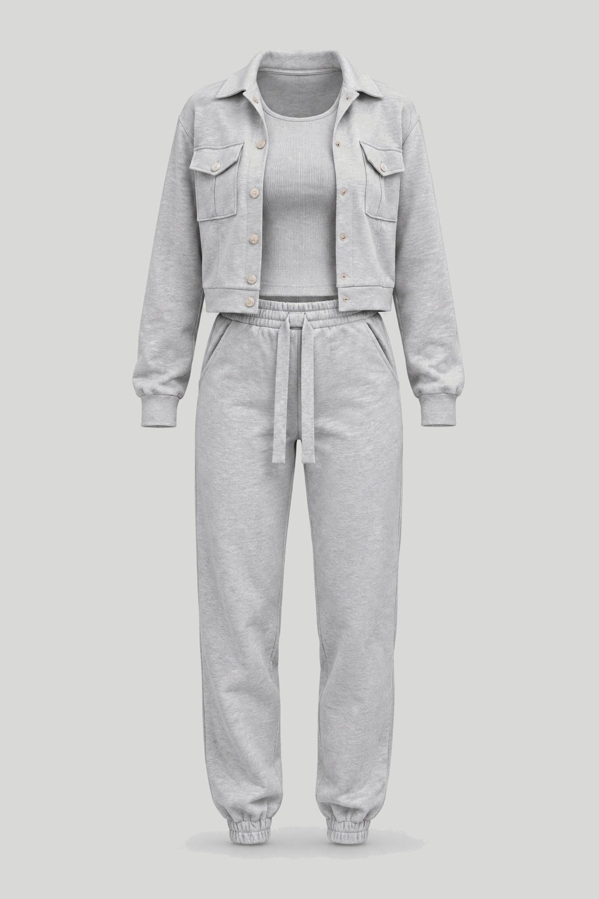Дамски 3-частен спортен комплект Milano, меланж бежов LaBalancia Roberto Fashion Store Set 5907378523825 XS/S