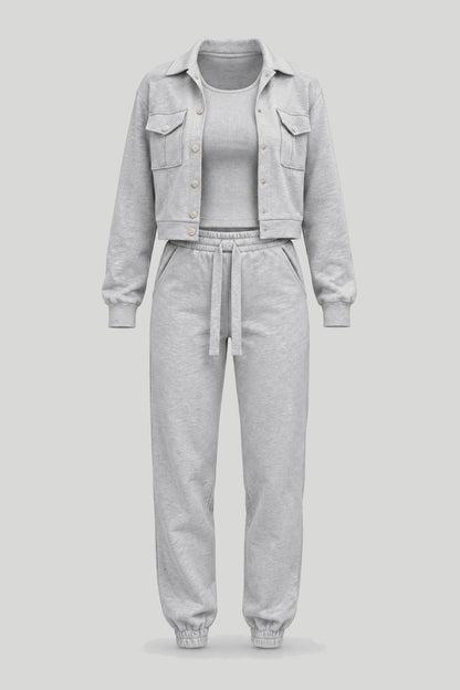 Дамски 3-частен спортен комплект Milano, меланж бежов LaBalancia Roberto Fashion Store Set 5907378523825 XS/S